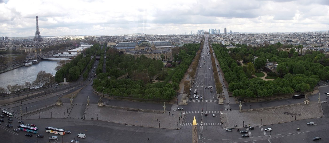 Vue de la place de la Concorde et de l'avenue des Champs-Élysées depuis la grande roue